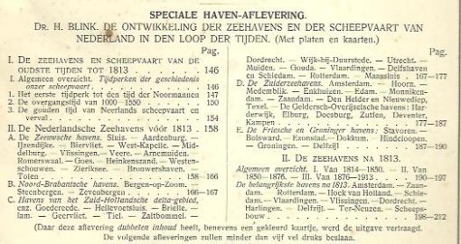 Speciale Haven-Aflevering. - Tijdschrift voor economische geographie. Orgaan der Nederlandsche vereeniging voor economische geographie. 4de Jaargang 15 mei 1913. - No.5. BLINK, H. & R.E. KIELSTRA [Red.]