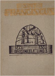 S. Franciscus-Map. [1226 -1926]. Origineele lino's door P. Fr. Reinald Rats O.F.M. - Lino's met de hand gedrukt en gekleurd. REINALD: OFM , Fr