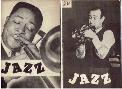 Jazz - June 1942 - Volume 1, Number 1. + volume [? - with i.a. Fate of a magazine]. + JAZZ - Vol.1 - No. 1 - December 15, 1944 + No. 2 - January 15, 1945 + No. 8 JAZZ - Dann PRIEST & Bob THIELE