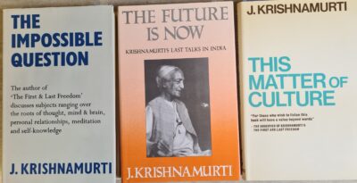 J. Krishnamurti [3x] - 1. The future is now. Krishnamurti's last talks in India [1988];2. This matter of culture [1978] 3. The impossible question [1973]. KRISHNAMURTI, J.
