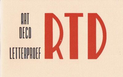Dick Ronner - Art Deco Letterproef. [67/70]. RONNER, Dick