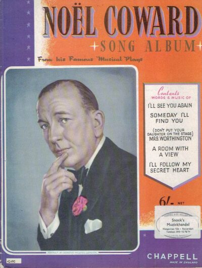 Noël Coward Song Album From his Famous Musical Plays. SHEET MUSIC
