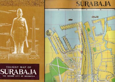 Peta Pariwisata - Tourist Map of Surabaja the second city of Indonesia 1972 / Kota besar kedua di Indonesia MAP SURABAJA