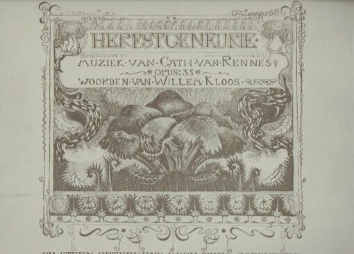 Herfstgeneurie - Muziek van Cath. van Rennes - Opus: 35 - Woorden van Willem Kloos - Op steen geteekend door Theo Goedvriend. GOEDVRIEND, Theo - Cath. van RENNES & Willem KLOOS