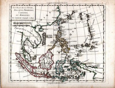 Les Isles de la Sonde, Molucques, Philippines, Carolines, et Mariannes. Par Lamarche Géographe à Paris. VAUGONDY - MAP